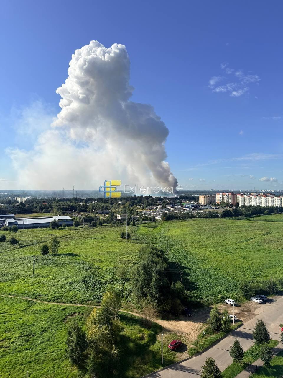 Massive fire erupts near Russia's St. Petersburg after explosion